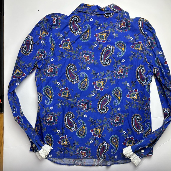 Circle T by Marilyn Lenox vintage blue paisley shirt - Picture 3 of 3